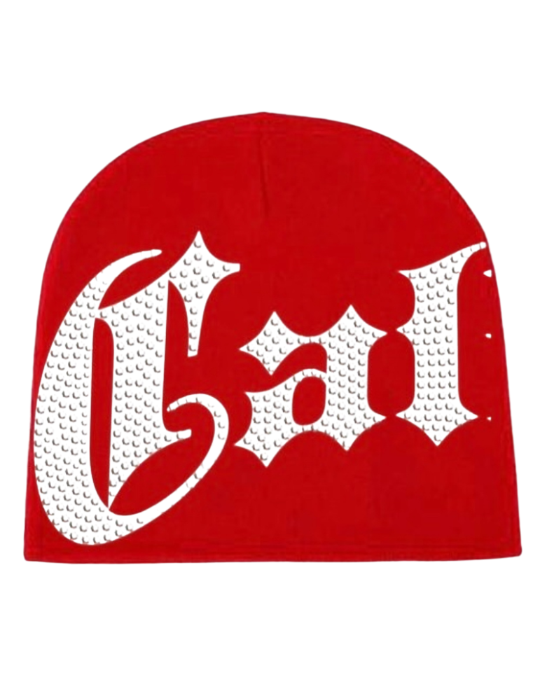 CALIEF RHINESTONE BEANIE - CRIMSON