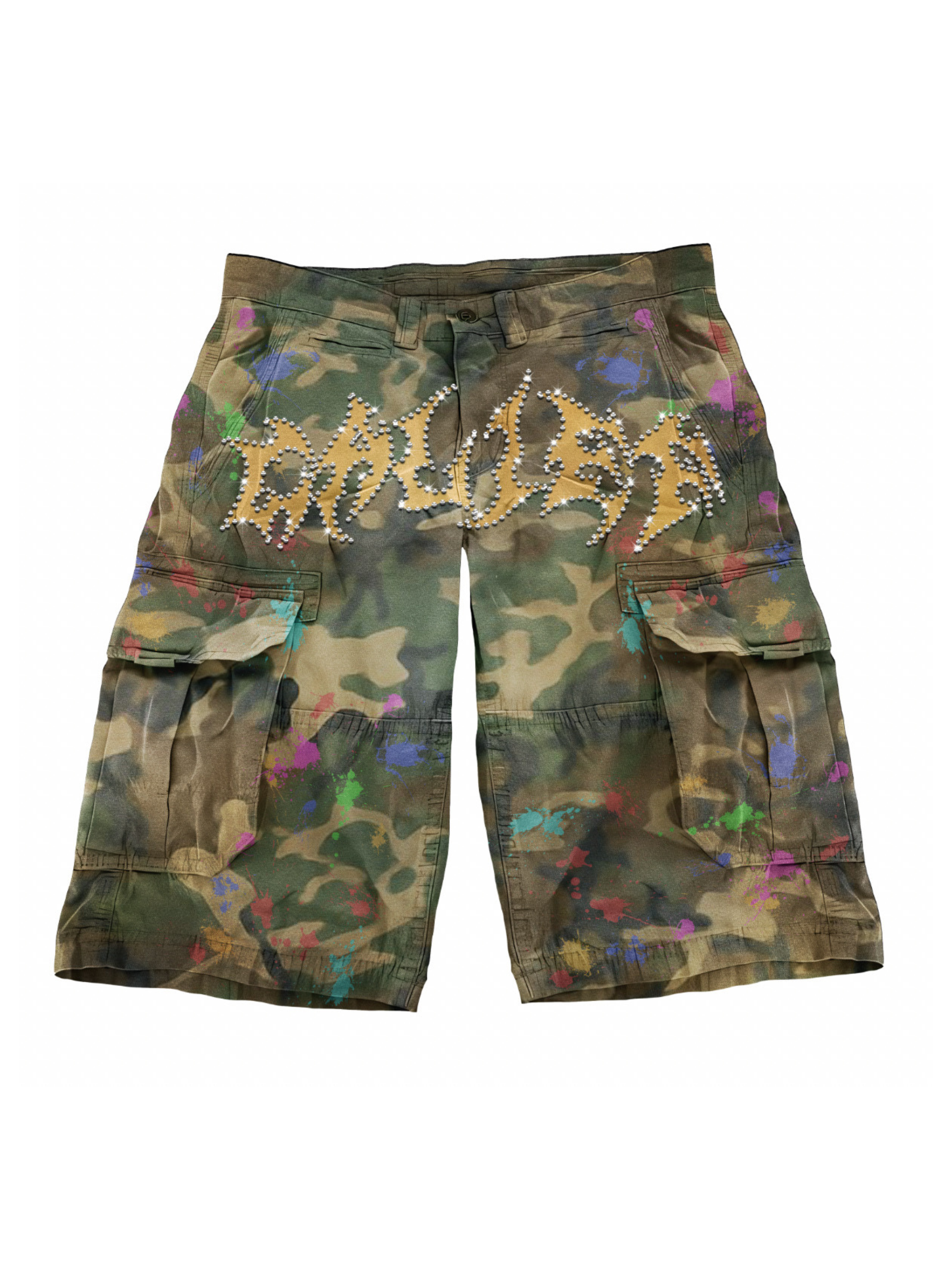 CALIEF PAINT CAMO SHORTS