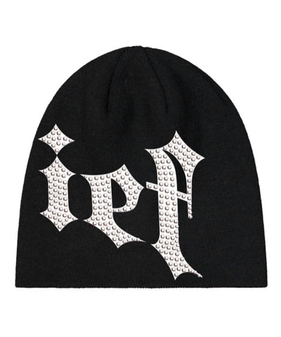 CALIEF RHINESTONE BEANIE - BLACK