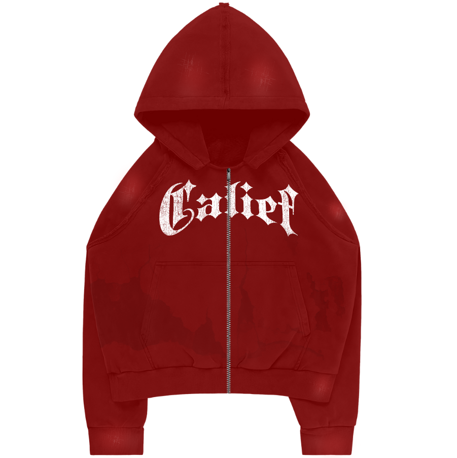 CALIEF BRICK RED ZIP-UP