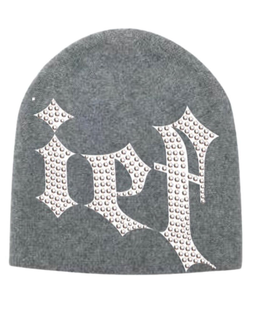 CALIEF RHINESTONE BEANIE - SMOKE