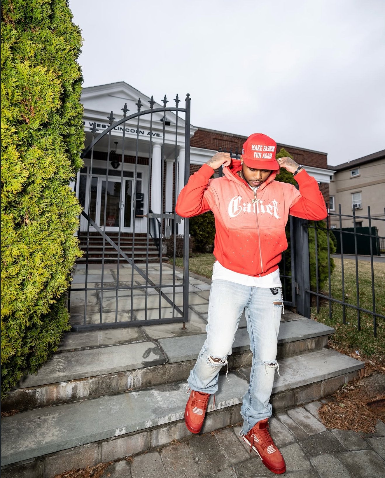 CALIEF BRICK RED ZIP-UP