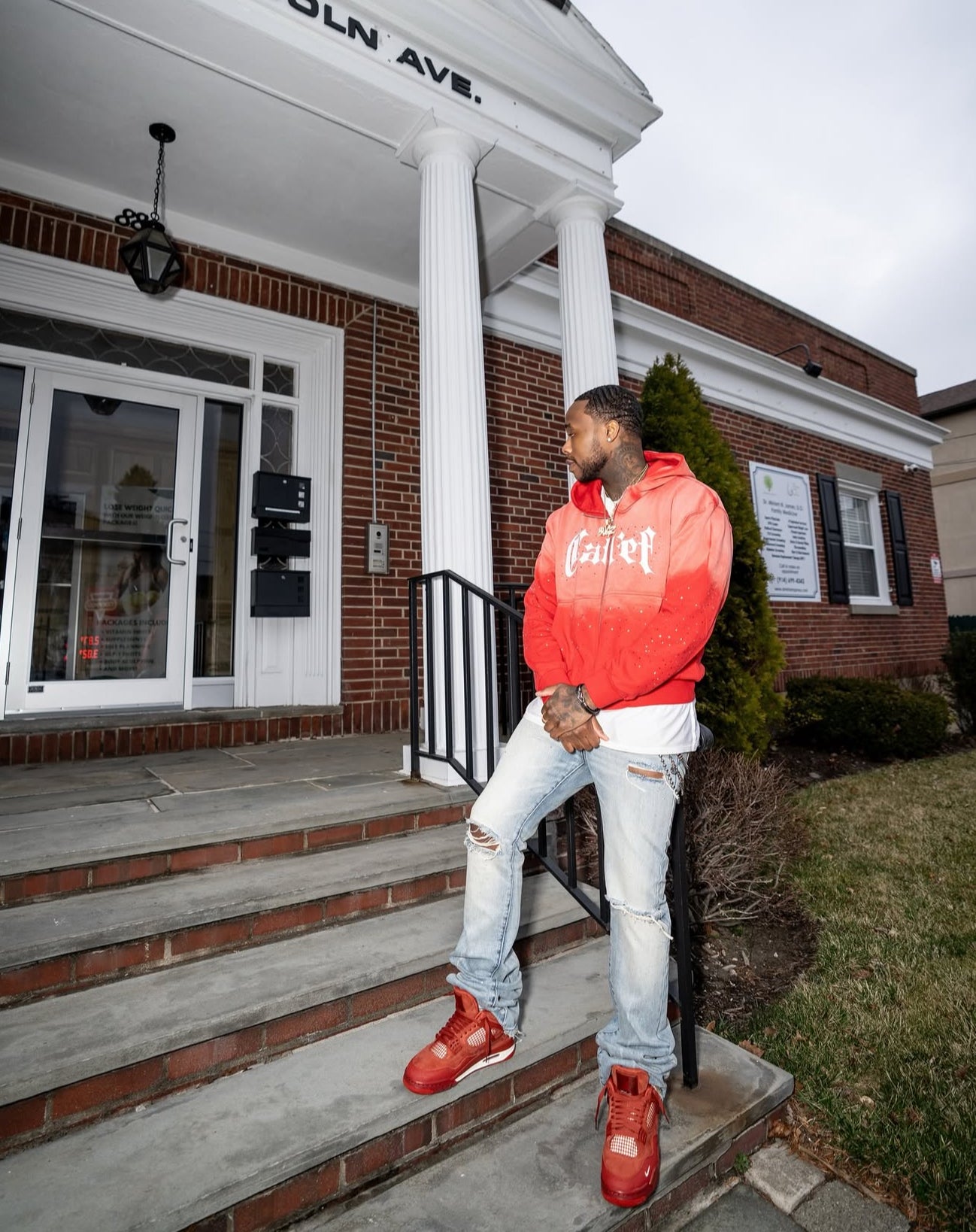 CALIEF BRICK RED ZIP-UP